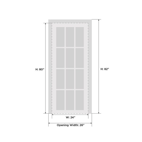 Sartodoors French Interior Door, 24" x 80", White QUADRO4112ID-WS-24 - main