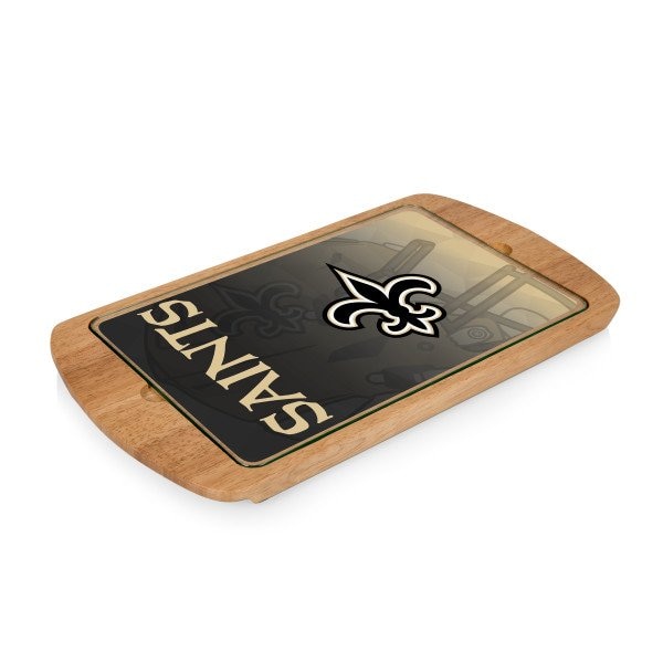 Picnic Time Family Of Brands NFL New Orleans Saints - Billboard Glass Top Serving Tray 911-01-505-204-2 - main