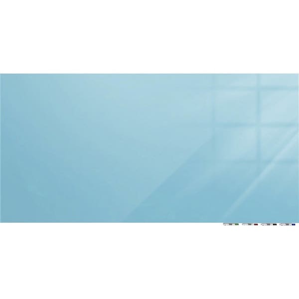 Ghent Dry Erase Board, Glass, 24 in, 36 in, No Frame Frame, Blue, Gloss ARIASM23BE - main