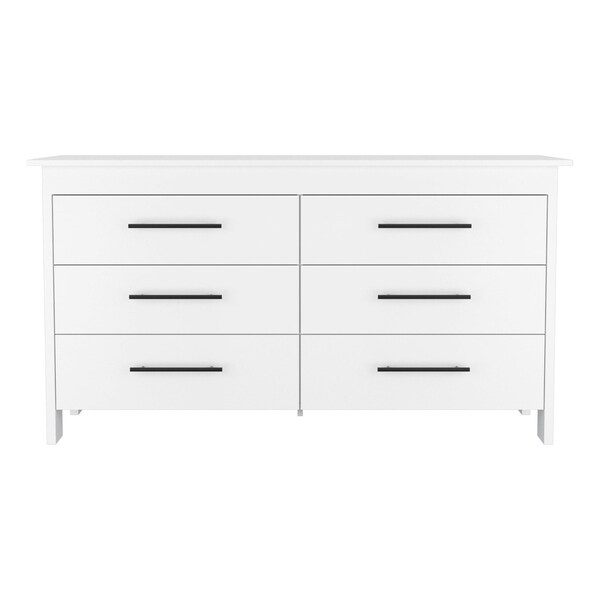 Homeroots 59" White Six Drawer Double Dresser 544019 - main