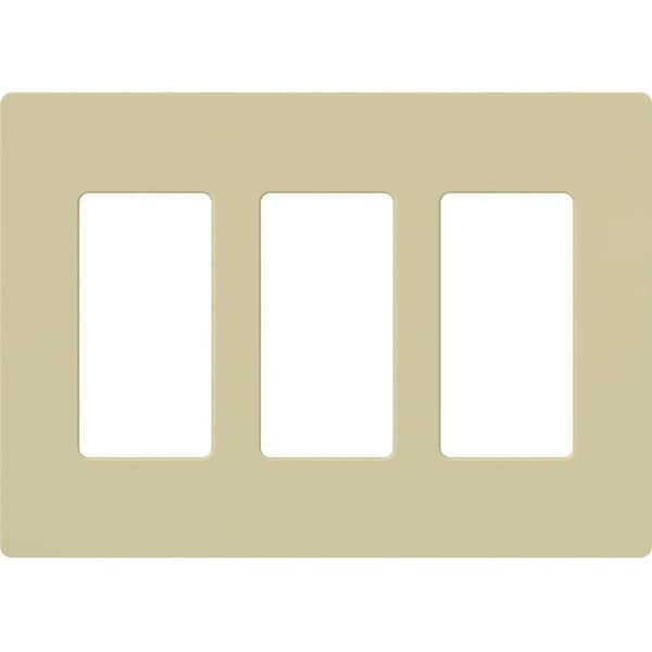 Lutron Designer Wall Plates, Number of Gangs: 3 Gloss Finish, Ivory CW-3-IV - main