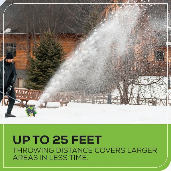 Greenworks 48V, 2x24V 12'' Cordless Snow Shovel with, 2 4.0Ah Batteries & Dual Port Charger 2616702 - main