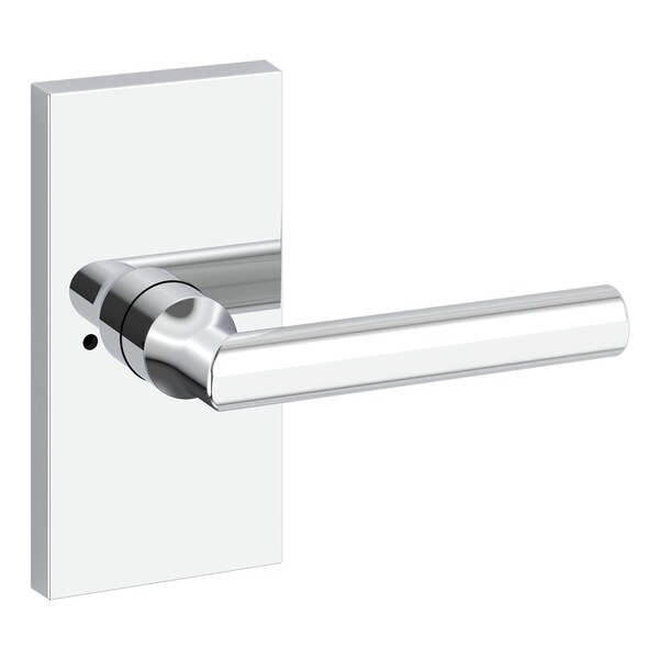 Baldwin Privacy Tube Lever and Contemporary 5in Rose with 6AL Latch and Dual Strike Bright Chrome Finish PVTUBCFR260 - main