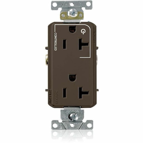 Leviton DPl Dup Rec 20A 125V 1MCtrl Self-Gr Brn 16352-1P - main