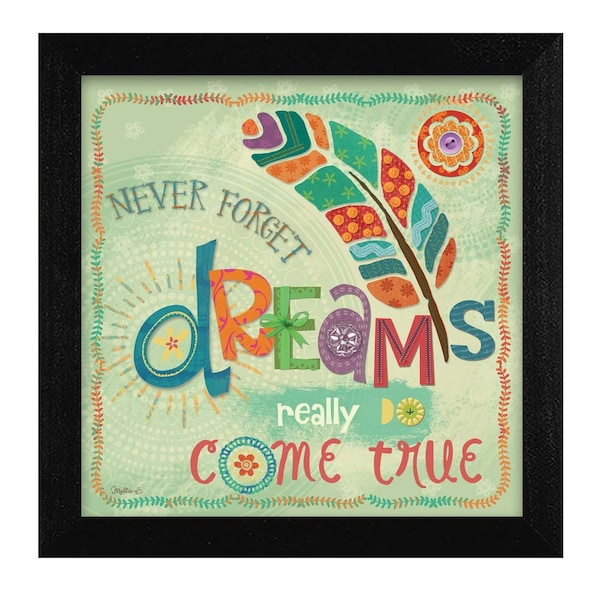 Homeroots Dreams Come True Black Framed Print Wall Art 405436 - main