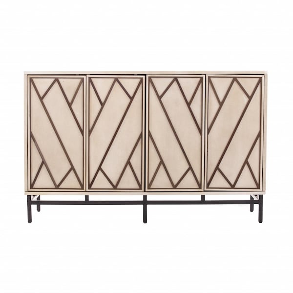 Homeroots Champagne Deco Buffet Storage Cabinet 401683 - main