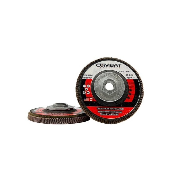 Renegade Products Usa Ceramic Shredder Flap Discs 4-1/2" x 5/8-11" With Hub, Type 29, 120 Grit DF4.5X5/8-11X120SHREDDER - main