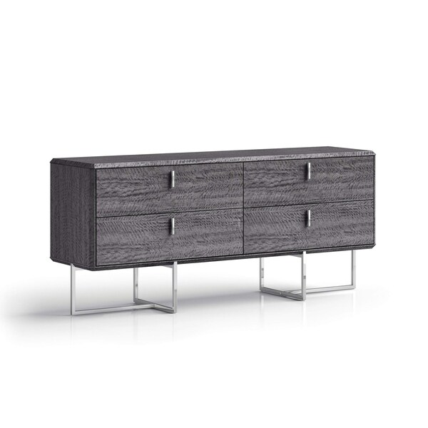 Homeroots 70" Gray Wood Four Drawer Double Dresser 714483 - main