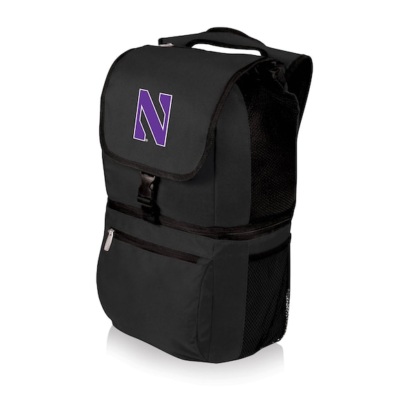 Picnic Time Family Of Brands NCAA Northwestern Wildcats Zuma Backpack Cooler - Soft Cooler Backpack - Lunch Cooler, Black 634-00-175-434-0 - main