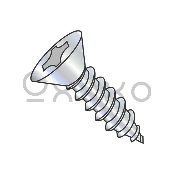 Oxoxo 6-18X2 Phillips Flat Self Tapping Screw Type A Fully Threaded Zinc And Bake, 4000PK 119359 - main