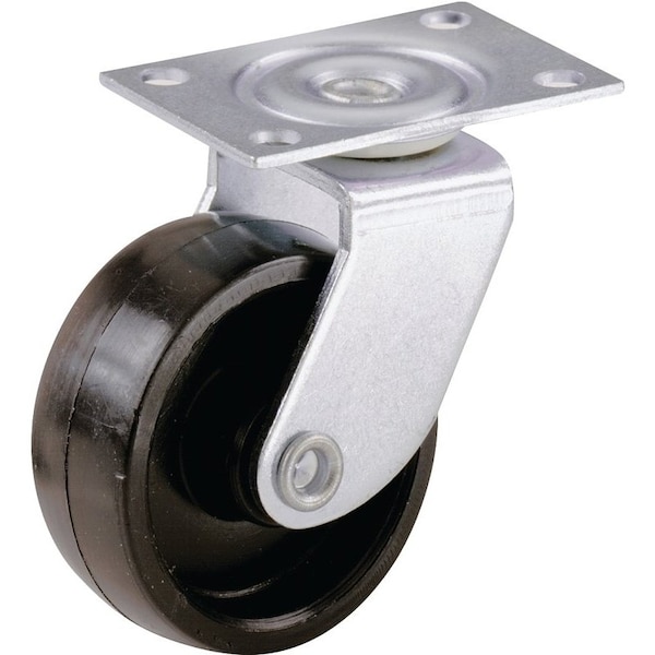 Shepherd Hardware Swivel Caster, 1-5/8 in Dia Wheel, Plastic Wheel, Black, 50 lb 9558 - main