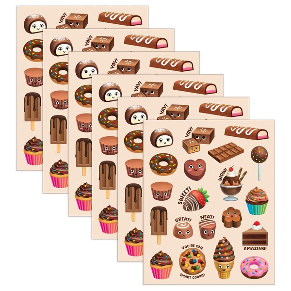 Teacher Created Resources Chocolate Smelly Stickers, 120-Piece Set, 6PK 9456 - main