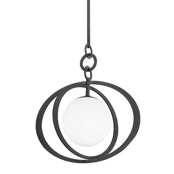 Troy Lighting Olancha 1 Light Pendant 22 In. Black Iron F7922-BI - main