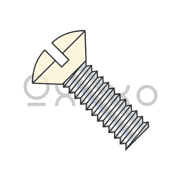 Oxoxo 6-32X1/2 Slotted Oval Machine Screw Fully Threaded Zinc with Ivory Painted Head, 10000PK 373568 - main