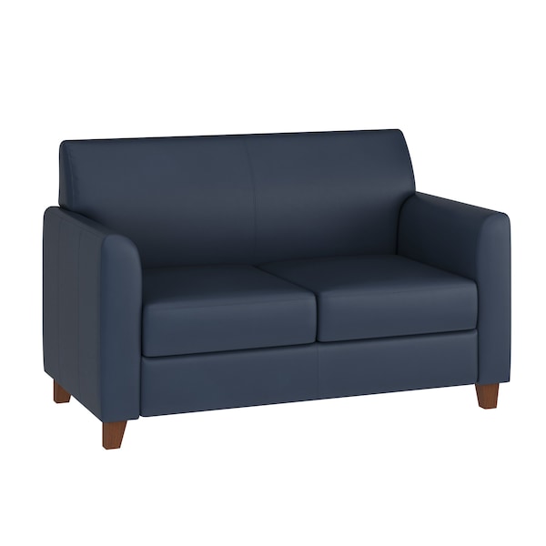 Flash Furniture HERCULES Diplomat Series Navy LeatherSoft Loveseat BT-827-2-NVY-GG - main