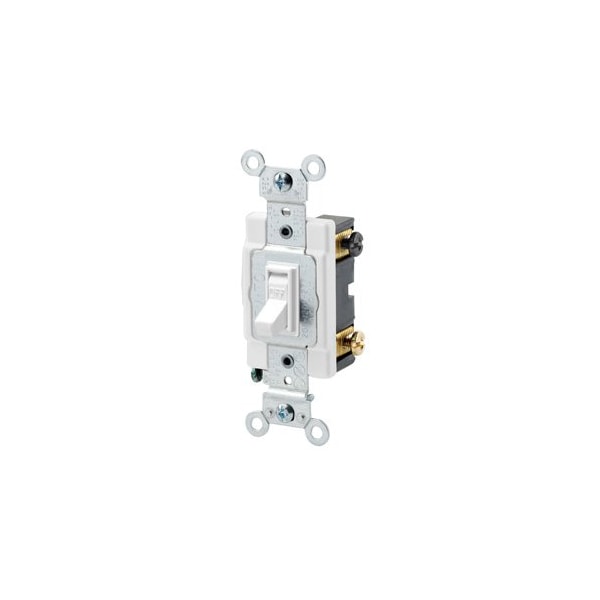 Leviton WallSwitch, 1/2hp, Toggle, 15A, White, PK1 54502-2W - main