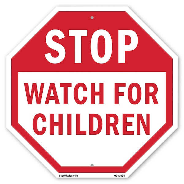 Signmission Stop Watch For Children, 10 Inch X 10 Inch, Aluminum Metal Signs OC-A-10-36 - main