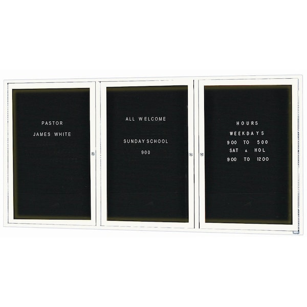 Aarco Illuminated Outdoor Enclosed Directory w/ Al Frame, Powder Coated White, 36''Hx72''W OADC3672-3IW - main