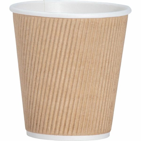 Genuine Joe 10 oz Ripple Hot Cups - Brown, 125PK GJO11256BD - main