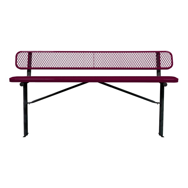 Leisure Craft Bench/Back, Ingroud Mount, 8ft., Burgundy B8WBIG-BURGUNDY - main