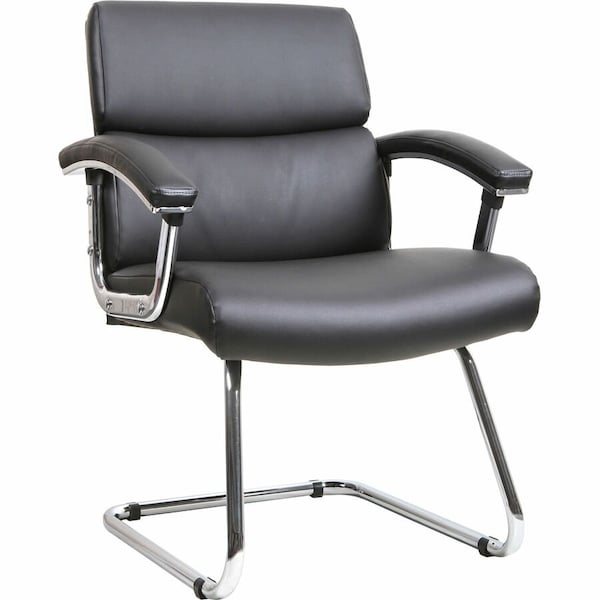 Lorell Guest Chair, 35.4 in W 26.1" L 35" H, Fixed, Leather Seat LLR20019 - main