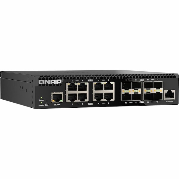 Qnap HALF-RACKMOUNT SWITCH, LAYER 2 16 PORT MANAGED SWITCH, 8 PORT OF 10GB E NBASE-T QSW-M3216R-8S8T-US - main