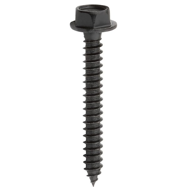 National Hardware V1864 Series Screw, 10 Thread, 112 in L, Hex Drive, Steel, Black PowderCoatedGalvanized N800-122 - main