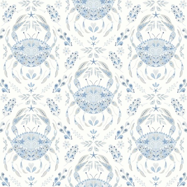 Chesapeake Annapolis Light Blue Crustacean Wallpaper 3120-13644 - main