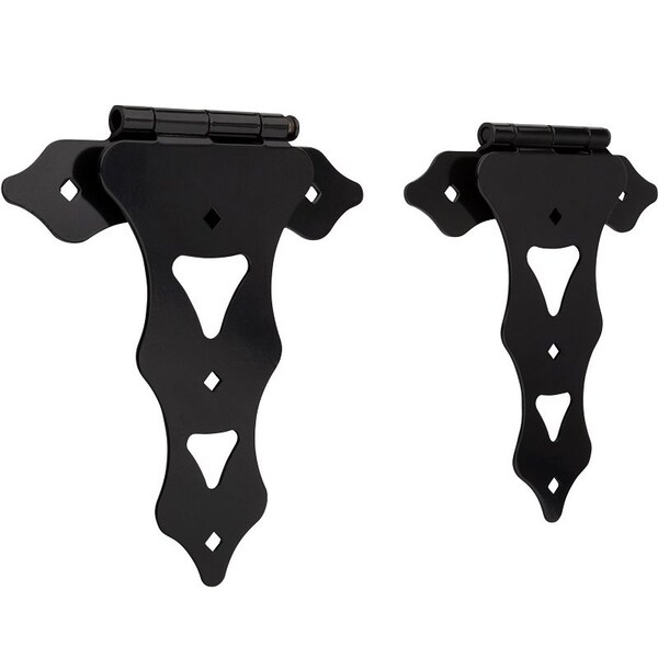 National Hardware Ornamental T-Hinge, Steel, Black, Screw Mounting N109-034 - main