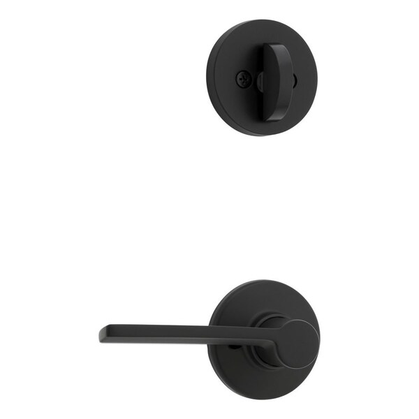 Kwikset Right Hand Ladera Lever with Round Rose Interior Single Cylinder Handleset Trim Compatible with 966LRLRDTRH-514.UNIV - main