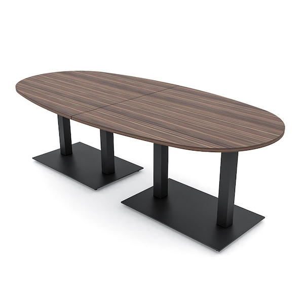 Skutchi Designs Boval Conference Table With Power Unit, 48 in W, 96 in L, Brown HAR-BOVL-48X96-DOU.BK-H3041-NA - main