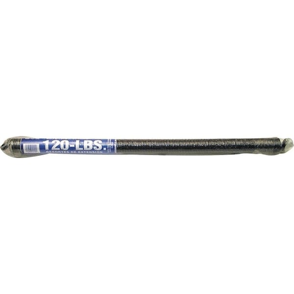 Prime-Line Extension Spring, 1-19/64 in OD, 25 in OAL, Carbon Steel, Galvanized, Loop End, 120 lb GD 12192 - main