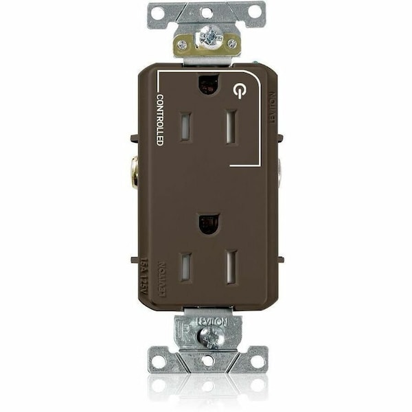 Leviton Dec Plus Dup 15A 125V TR 1Mrk-Ctrl Brn TDR15-S1 - main