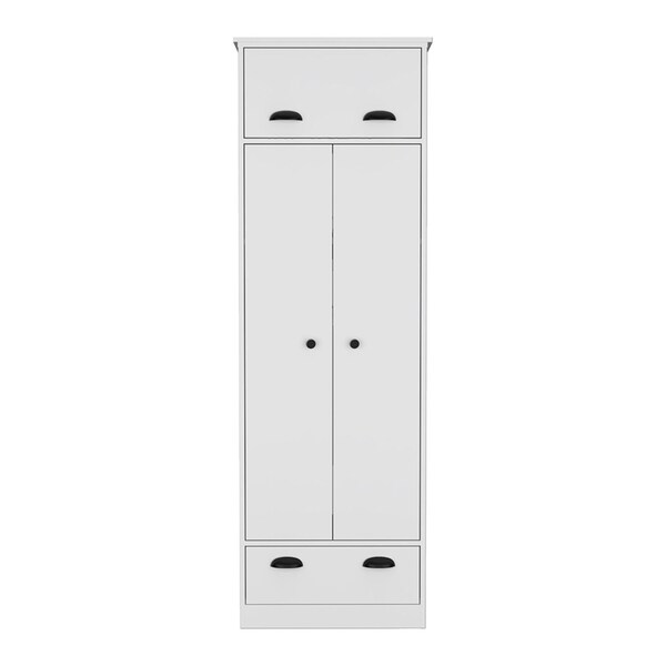 Homeroots 19in White Wood Corner Accent Chest 732192 - main