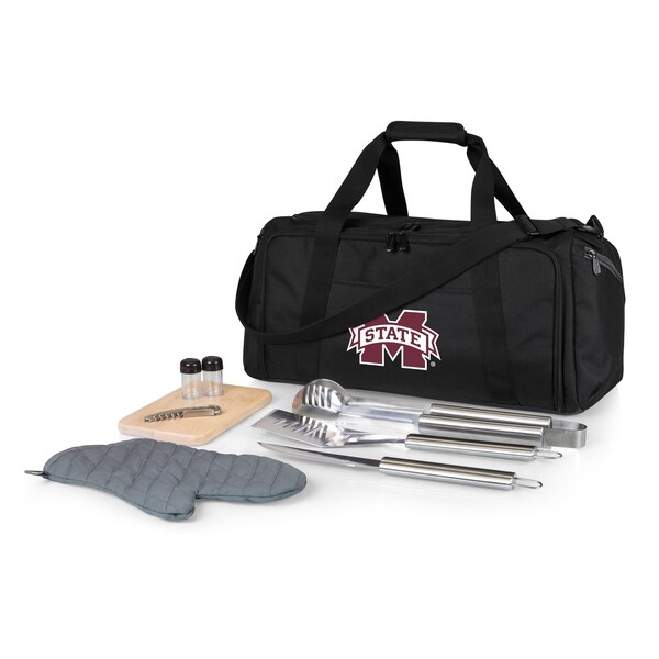 Picnic Time Family Of Brands NCAA Mississippi State Bulldogs BBQ Kit Grill Set & Cooler, BBQ Accessories 757-06-175-384-0 - main