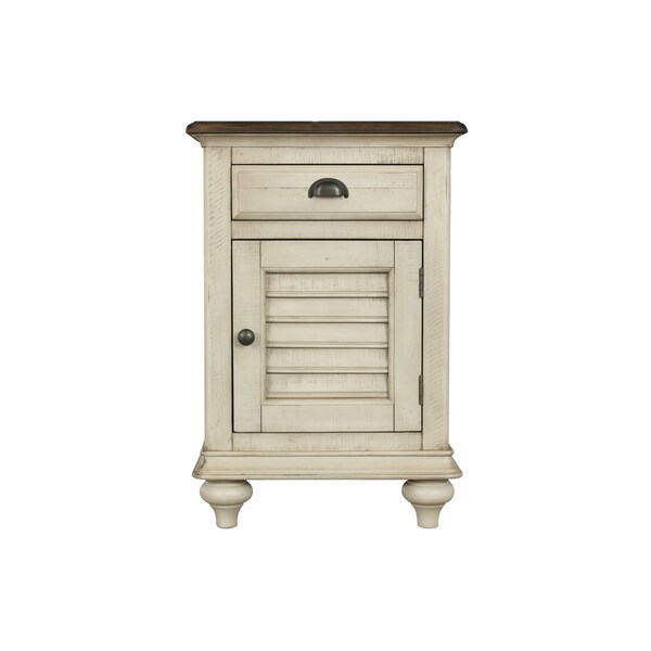Homeroots 20" x 17" x 30" Two ToneSolid WoodSmall Nightstand 366181 - main