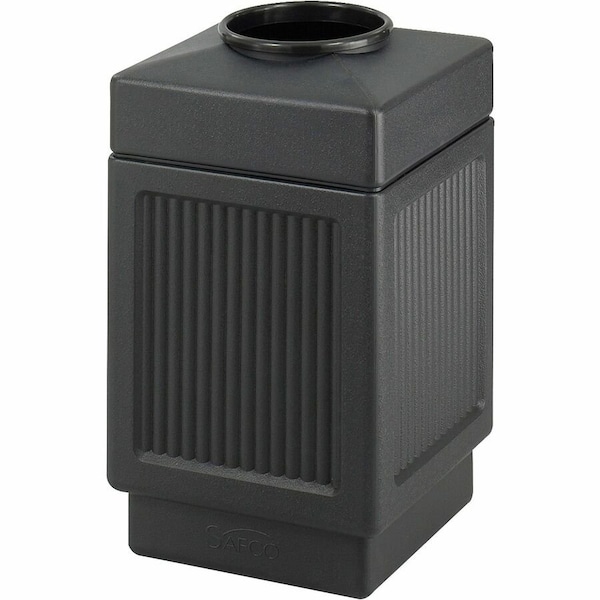 Safco Canmeleon Top-Open Receptacle, Square, Polyethylene, 38 gal, Textured Black 9475BL - main