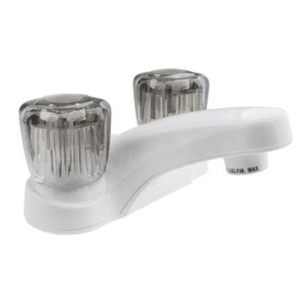Dura Faucet DFPL700SWT Lavatory With Smoked Acrylic Knob Handle Faucet White D6U-DFPL700SWT - main