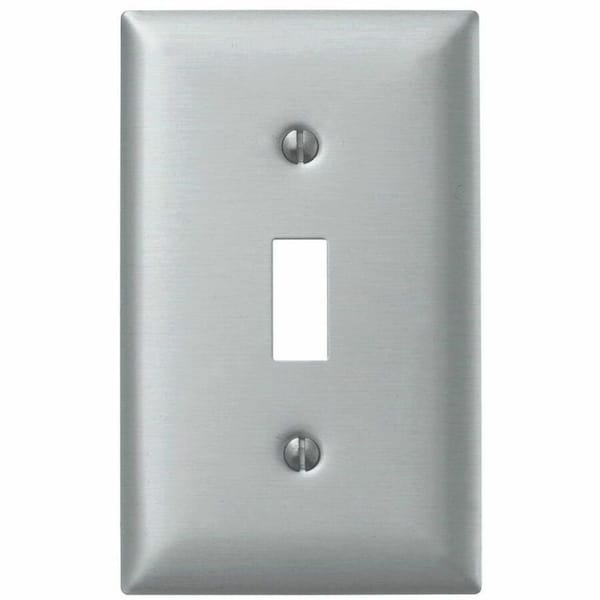 Hubbell Wiring Device-Kellems Toggle Opening Wall Plates and Box Cover, Number of Gangs: 1 Aluminum, Brushed Finish, Silver SA1 - main