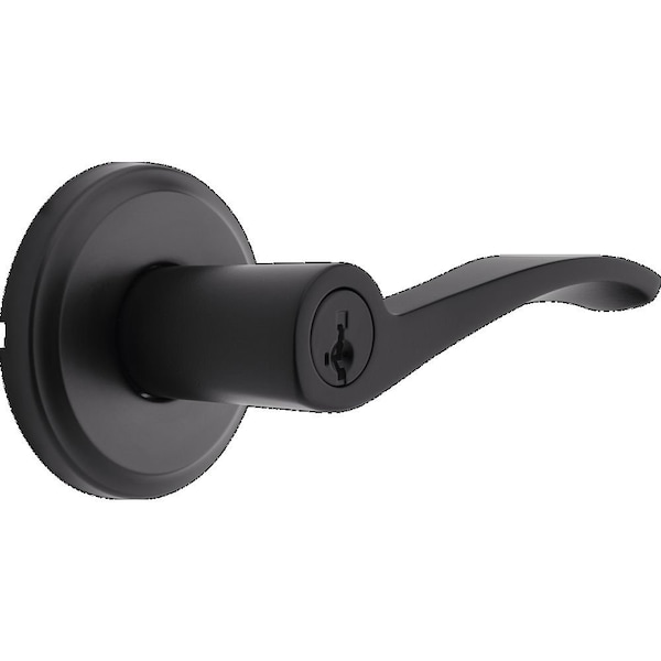 Kwikset Sedona Lever Entry Door Lock SmartKey with 6AL Latch and RCS Strike Matte Black Finish 740SEL-514S - main