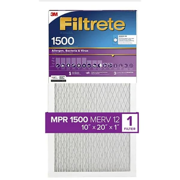 Filtrete Pleated Air Filter 1500MPR 10x20x1 2007DC-4 - main