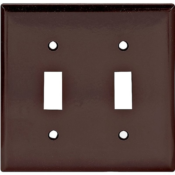 Eaton Wiring Devices Wallplate, 4-1/2 in L, 4-9/16 in W, 2 -Gang, Thermoset, Brown, High-Gloss 2139B-BOX - main