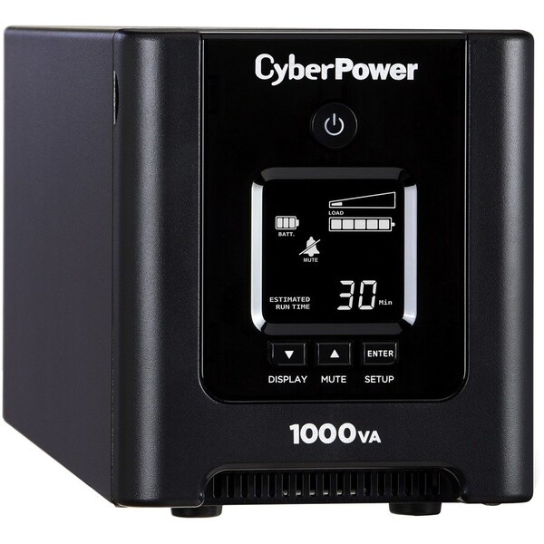 Cyberpower 700W SINE WAVE PFC LCD AVR 5-15P PLUG 8 OUT 15A TOWER 3YR WARRANTY OR1000PFCLCD - main