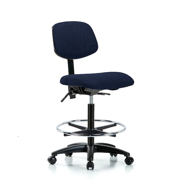 Blue Ridge Ergonomics Chair, Fab, Hi Bench, Tilt CF Casters, Nav, No Arms, 26" to 35-1/2" Height, Dark Blue BR-FHBCH-RG-T1-A0-CF-RC-F45 - main