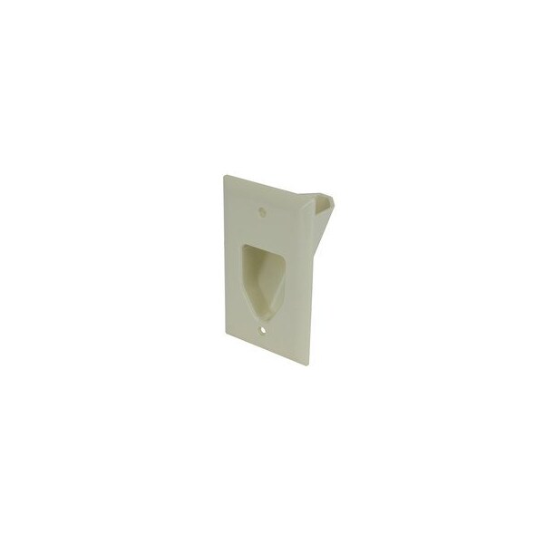 Cable Wholesale 1-Gang Recessed Low Voltage Cable Plate, Lite Almond 45-0001-LA - main