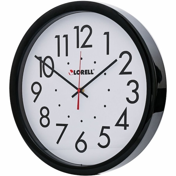 Lorell Analog Clock, Plastic, Quartz, 14 1/2" Dia. LLR61009 - main