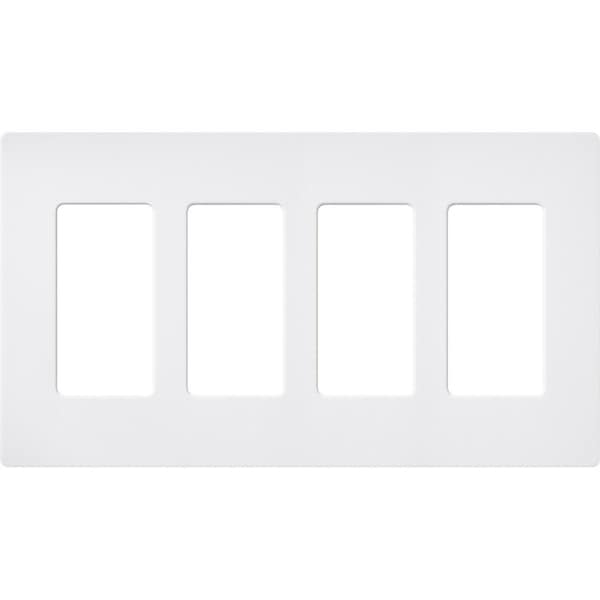 Lutron Designer Wall Plates, Number of Gangs: 4 Satin Finish, Snow SC-4-SW - main