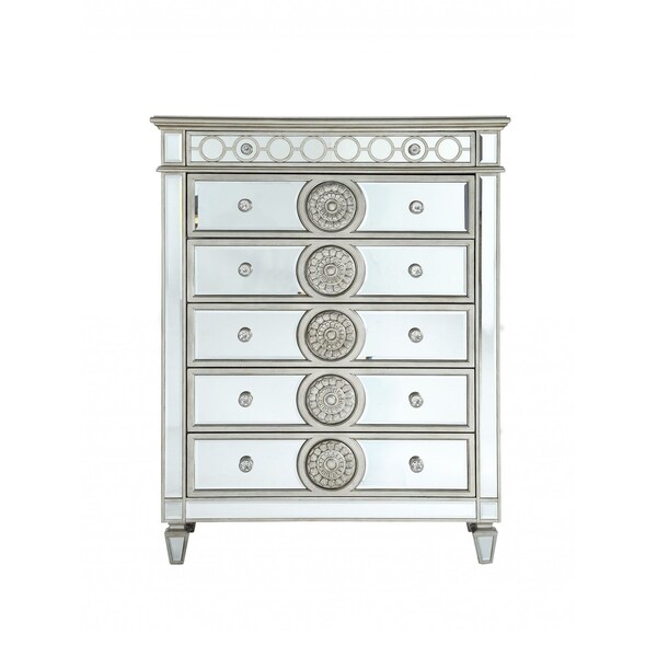 Homeroots 21" X 44" X 56" Mirrored Wood Chest 347080 - main