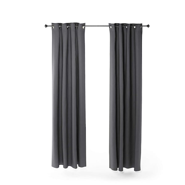 Furinno Collins Blackout Curtain, 52 x 95 in. - 2 Panels - Dark Grey 2-FC66005DGY - main