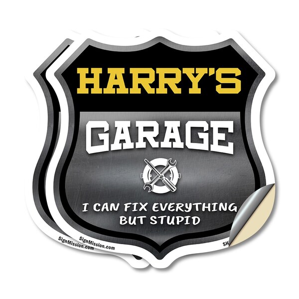 Signmission Harry's Garage I Can Fix Everything But Stupid, 12 inch X 12 inch, Vinyl Decal, 2PK SHI-D-2PACK-12-490-HARRY - main